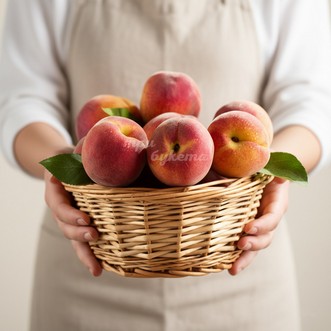 Фруктовая корзина с 17 персиками